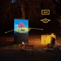 Kodak - 100" Projector Screen, Pull Up Projector Screen And Stand, Portable Projector Screen With Handle And Carrying Case - Black/White -Epic Pixels 1c92de87 f60d 53b9 adbc 328c9c0fb905