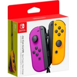 Joy-Con (L/R) Wireless Controllers For Nintendo Switch - Neon Purple/Neon Orange