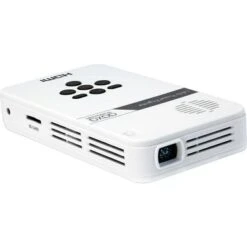 AAXA - Ultra-Portable LED Pico Projector With 100 Minute Li-ion Battery, Native 720P HD Resolution, & Built-in Media Player - White
