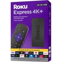 Roku Express 4K+ | Streaming Player HD/4K/HDR With Roku Voice Remote With TV Controls, Includes Premium HDMI® Cable - Black -Epic Pixels 34148dd5 63a1 5ed2 a592 6a2fcf5bb74a