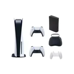 Sony PlayStation 5 Gaming Console Disc Edition With Accessories & White Controller (Total Of 2 Controllers Included)