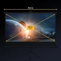 Kodak - 80 In. Portable Projector Screen, Adjustable Projection Screen With Tripod Stand & Carry Bag - White -Epic Pixels 4650341b be3a 5e7c a24b 4a9b23702240