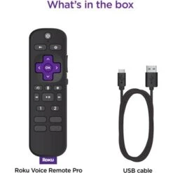 Voice Remote Pro – Rechargeable Remote With TV Controls For Roku Players, Roku TV, And Roku Streambars - Black -Epic Pixels 668f9bbe e291 59eb 93e3 8c2c188d97c7