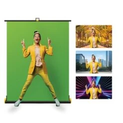 Kodak - Portable Green Screen, Chroma Key Backdrop & Built-in Stand For Video & Photo Shoots, Auto Lock Frame. - Black/Green -Epic Pixels 68421daa bd2a 545d a331 39bb5b1c56eb