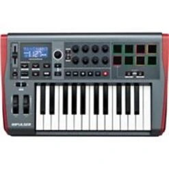 Novation Impulse 25 USB MIDI Controller Keyboard With Automap 4 Control Software, 8x Rotary Encoders And Single Fader, 8x Backlit Trigger Pads