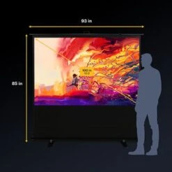 Kodak - 100" Projector Screen, Pull Up Projector Screen And Stand, Portable Projector Screen With Handle And Carrying Case - Black/White -Epic Pixels a42b679a f910 5609 b80e 6a3dd2939ee2