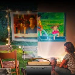 Rexing - PV7 Pro Smart DLP Projector 600ANSI With 3D Projection, Wi-Fi, Bluetooth - Gray -Epic Pixels bc9b9328 a81f 57ab 8ec4 d9519fb88485