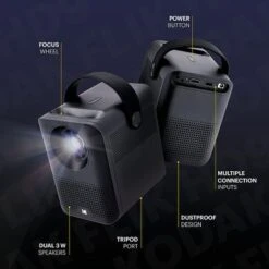 Kodak - FLIK HD9 Smart Projector, 1080p Portable Movie Projector With Android TV, Wi-Fi, Bluetooth & Built-In Speakers - Black -Epic Pixels c9f98020 6775 5d4c b398 294e8f66c6ec