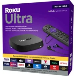 Roku Ultra 4K/HDR/Dolby Vision Streaming Device And Voice Remote Pro With Rechargeable Battery - Black -Epic Pixels d9552e69 4421 5898 bbb3 e42e4056edb9